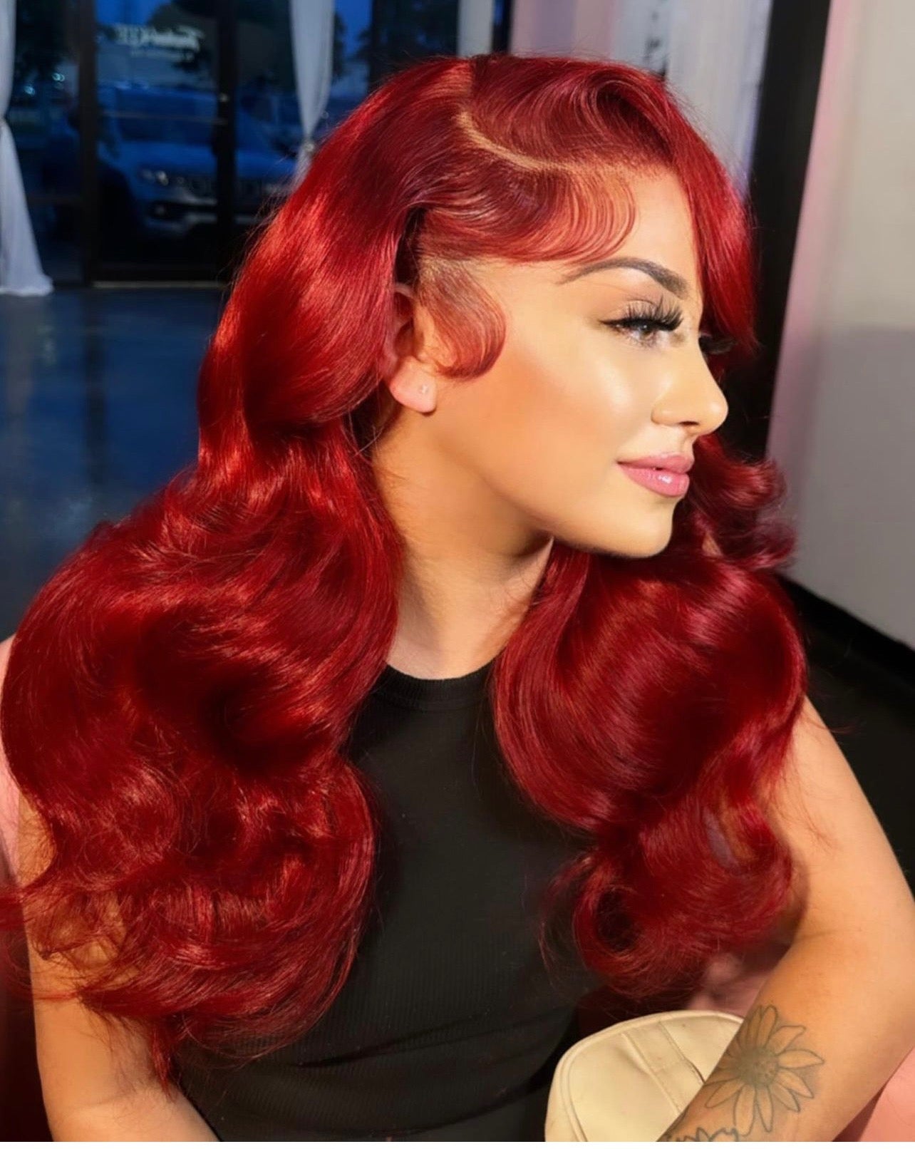 34 inch Red Body Wave Wig The Unique Boutique